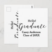 Hello graduate class of 20XX name congrats stylish ポストカード (正面/裏面)