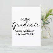 Hello graduate class of 20XX name congrats stylish 案内状 (スタンド正面)