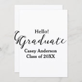Hello graduate class of 20XX name congrats stylish 案内状 (正面/裏面)