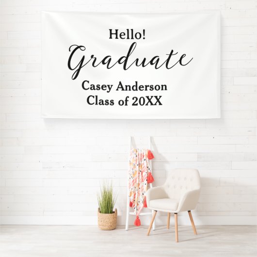 Hello graduate class of 20XX name congrats stylish 横断幕 (インサイチュ)