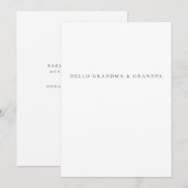 Hello Grandma & Grandpa Baby Reveal  案内状 (正面/裏面)