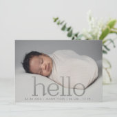 hello grayフェモダンーシンプルドミニマル写真 案内状 (スタンド正面)