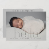 hello grayフェモダンーシンプルドミニマル写真 案内状 (正面/裏面)