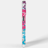 Hello Gray and Blue Linen Pattern iPhone 6 Plus Case-Mate iPhoneケース (裏面 / 右)