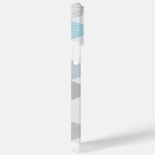Hello Gray and Blue Linen Pattern iPhone Case-Mate iPhoneケース (裏面 / 右)