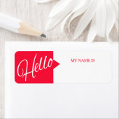 Hello greetingsはじめに赤い名前のラベル ラベル (インサイチュ)