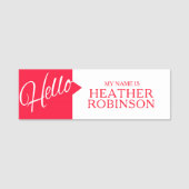 Hello greetingsはじめに赤い名前をカスタムするラベル 名札 (正面)