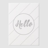 Hello Greetingsタイポグラフィ（付き） ストライプ ベラム紙招待状 (正面)