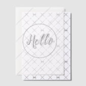 Hello Greetingsタイポグラフィ（付き） ストライプ ベラム紙招待状 (オフセット (招待状))