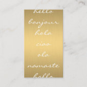 Hello Greetingsメタリックフェイク金ゴールド 名刺 (正面)