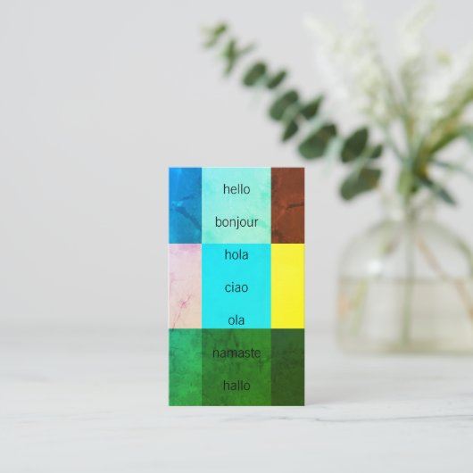 Hello Greetings/カラー見本 名刺 (スタンド正面)