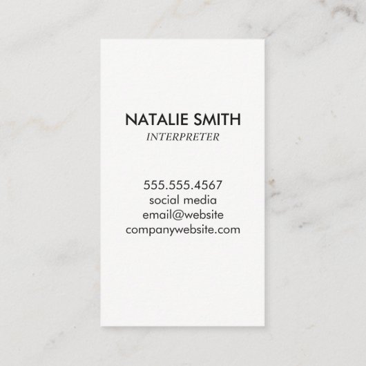 Hello Greetings/カラー見本 名刺 (裏面)