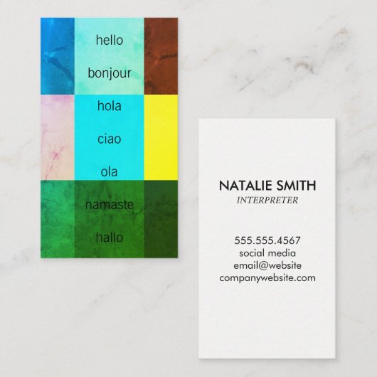 Hello Greetings/カラー見本 名刺 (正面/裏面)