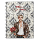 Hello Handsome Blond Man Royal Romantic Red Roses ノートブック (正面)