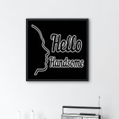 Hello Handsome Profile Face Drawing Typography ポスター