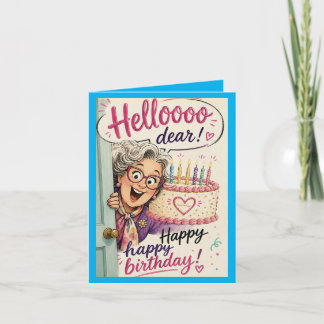 Hello happy happy birthday Folded Greeting Card カード