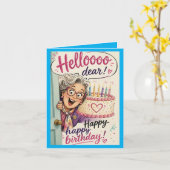 Hello happy happy birthday Folded Greeting Card カード (黄色い花)