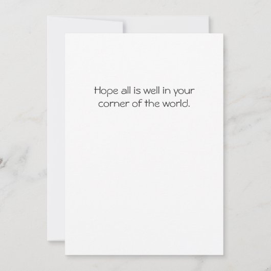 Hello Hi Black Cat and Goldfish Bowl Funny カード (裏面)