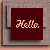 Hello Hi Red & Pinkカジュアルタイポグラフィ スクエア名刺