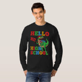 Hello High School Rex Dinosaur Back To School Boys Tシャツ (正面フル)