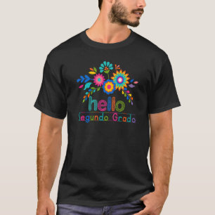 Hello Hola Segundoグラデーションスペインの先生座標 Tシャツ