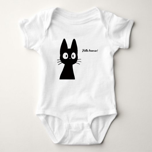 Hello Hooman Cat for Baby ベビーボディスーツ (正面)