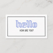 Hello How Are Free 24/7 Crisis文字ライン コーリングカード (正面)