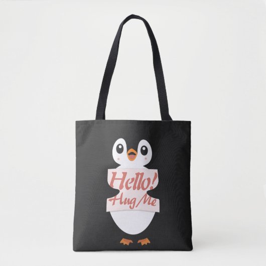 Hello! Hug Me - penguin costume personalization トートバッグ (正面)