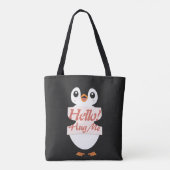Hello! Hug Me - penguin costume personalization トートバッグ (裏面)