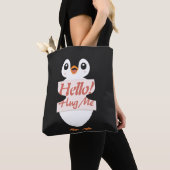 Hello! Hug Me - penguin costume personalization トートバッグ (クローズアップ)