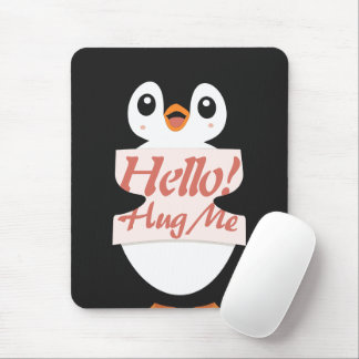 Hello! Hug Me - penguin costume personalization マウスパッド