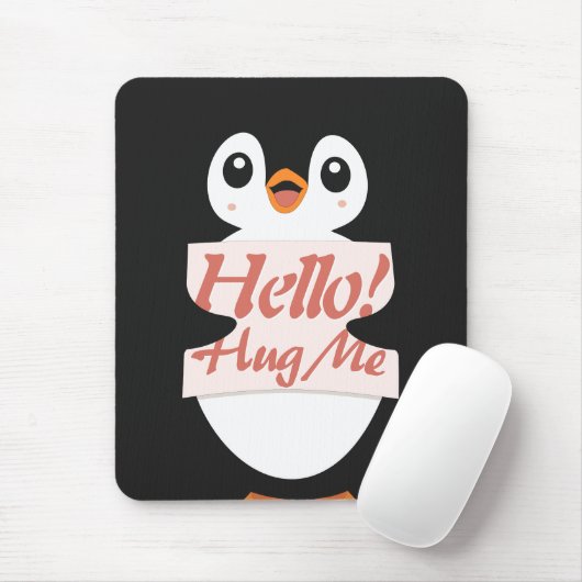 Hello! Hug Me - penguin costume personalization マウスパッド (マウス)