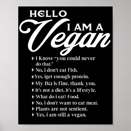 Hello I Am A Vegan 9 Things About Vegan ポスター (正面)