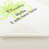 Hello I am new here name yellow green flower kids シェルパブランケット (3/4)