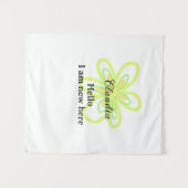 Hello I am new here name yellow green flower kids タペストリー (正面(横))