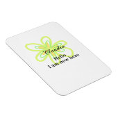 Hello I am new here name yellow green flower kids マグネット (右側)