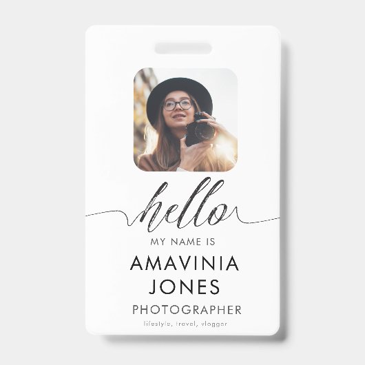 HELLO ID Identification Travelビジネスバッジパス バッジ (正面)