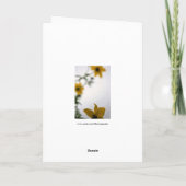 Hello inイエロー花の写真グリーティングカード カード (裏面)
