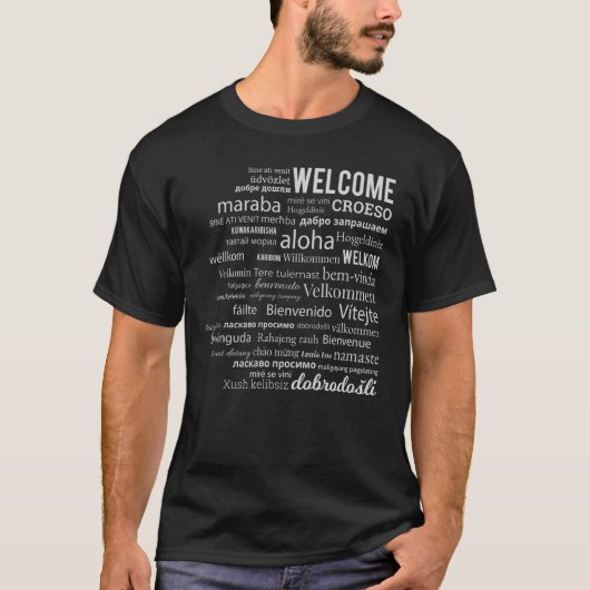 Hello In 違う Languages Cute Tee Multilingual Tシャツ (正面)