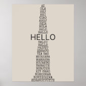 Hello in Many Languagesプリント、ミニマリスト入道 ポスター (正面)