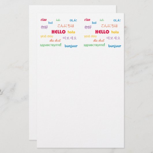 Hello in Many Languages文房具 便箋 (正面/裏面)