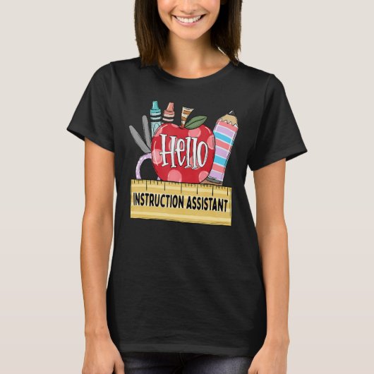 Hello Instruction Assistan Apple先生 Tシャツ (正面)