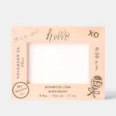 Hello It's A Girl誕生統計6 x 4, 7 x 5写真 レーザー彫刻フレーム (正面)