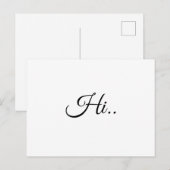 Hello Ivory Cream Minimalist Script Design ポストカード (正面/裏面)