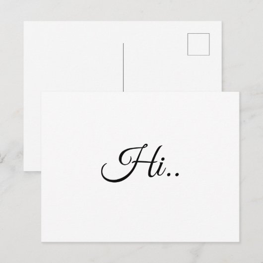 Hello Ivory Cream Minimalist Script Design ポストカード (正面/裏面)