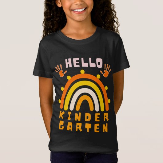 HELLO KINDERGARTEN - ひんやりレインボー Tシャツ (正面)