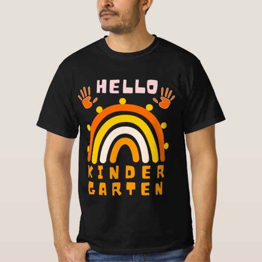 HELLO KINDERGARTEN - ひんやりレインボー Tシャツ (正面)