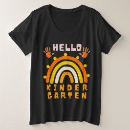 HELLO KINDERGARTEN - クールレインボー プラスサイズTシャツ