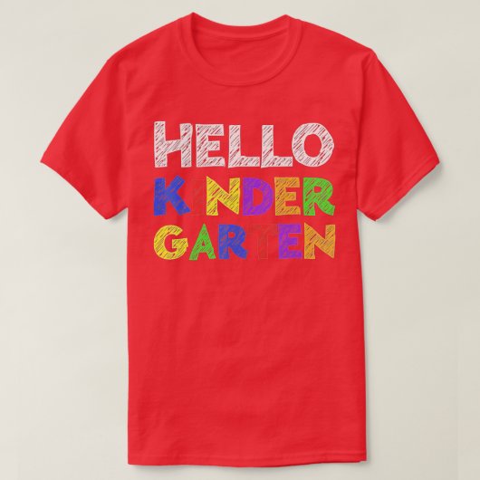 Hello Kindergarten  Back To School  Tシャツ (デザイン正面)