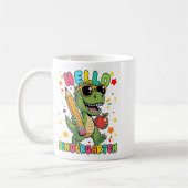 Hello Kindergarten Dinosaur First Day Back To Scho コーヒーマグカップ (左)